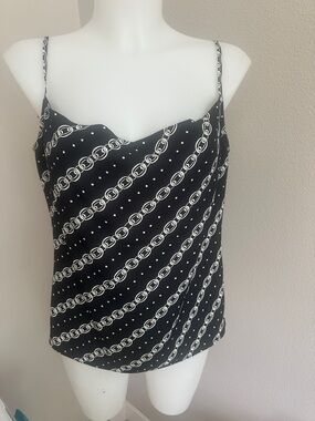 Express Black and White Chain-Print Cami